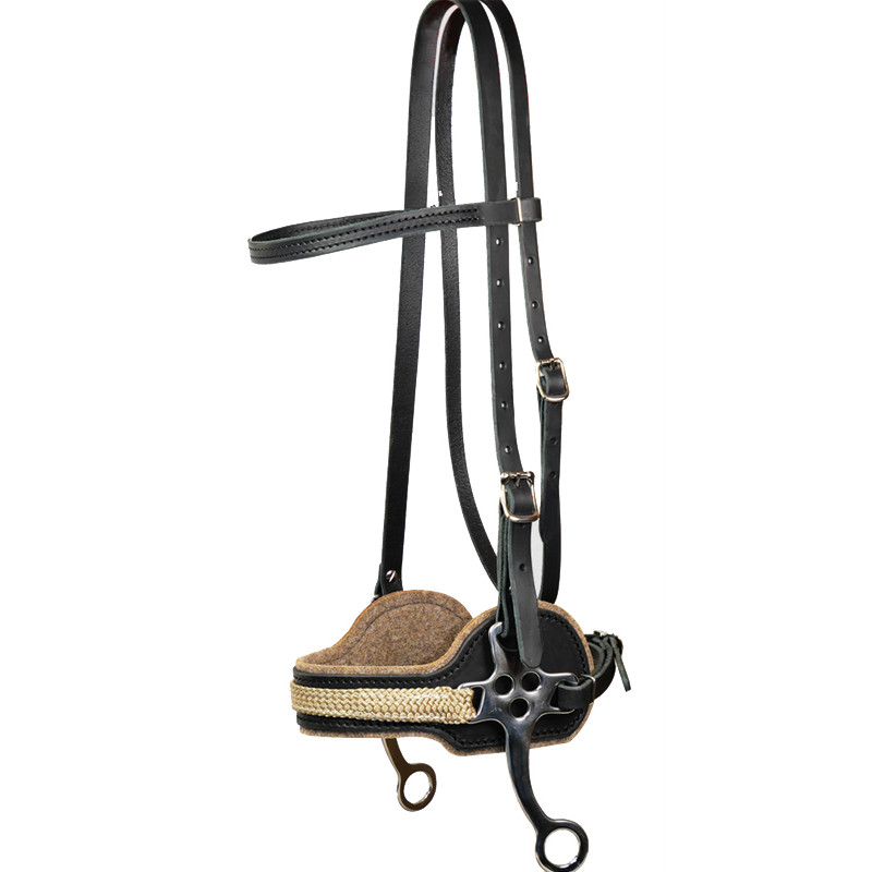 Hackamore avec bridon en cuir et feuttre de laine Ronzon Legend