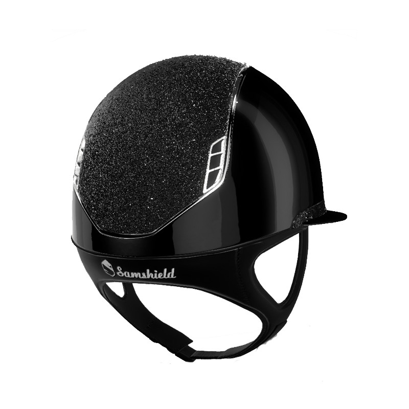 Casque Miss Shield Shadowglossy bande et top crystal fabric 2.0 Samshield (vendu sans la mousse)