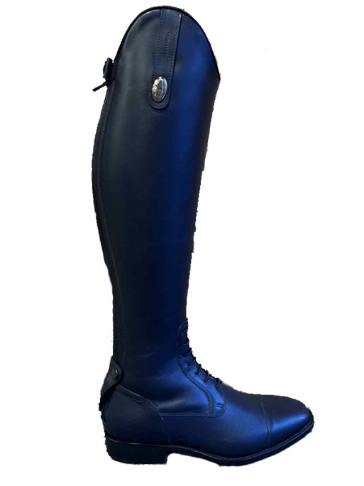 Bottes Amabile cuir lisse avec lacets bleu De Niro