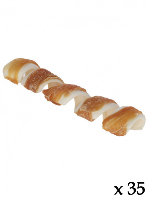 Spirale peau de boeuf avec poulet 55g (lot de 35)