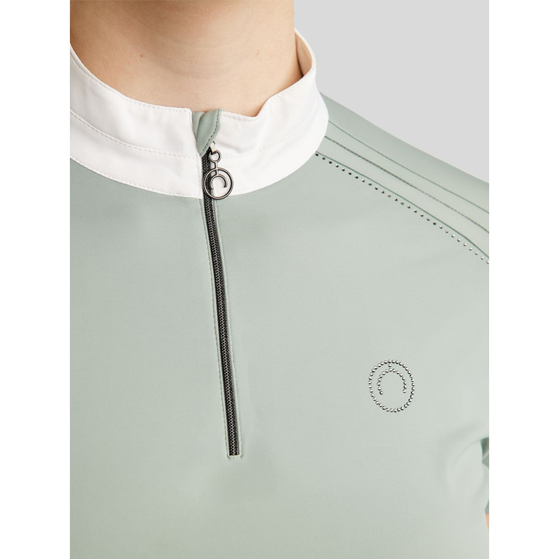 Polo de concours manches courtes MoPearl Pintucks Montar