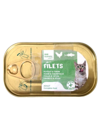 Filets adulte complet bouillon poulet/thon 85g chat Bubi Nature