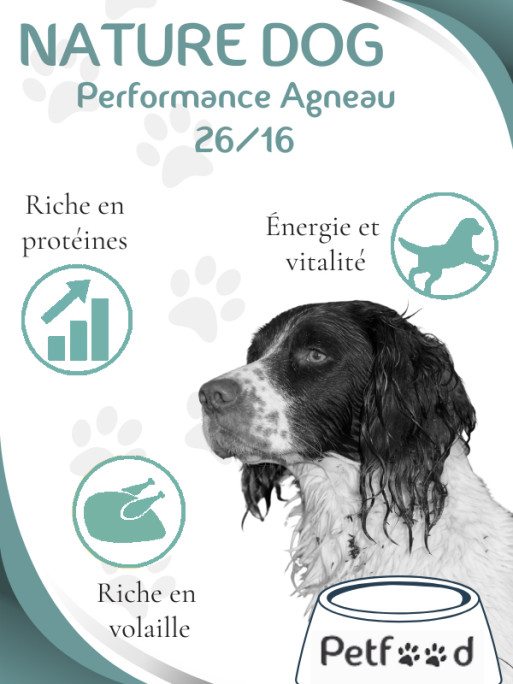 Croquettes Performance 26/16 Agneau Nature Dog 15kg