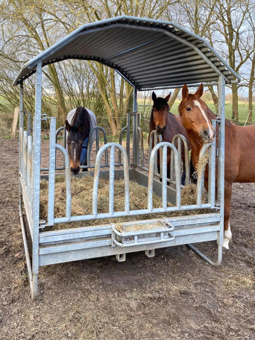 Râtelier carré à arceaux galva 212x212cm 12 places Kerbl