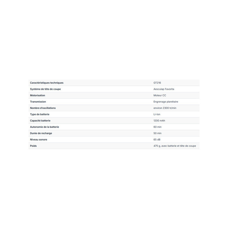 Tondeuse sur batterie Libra Aesculap