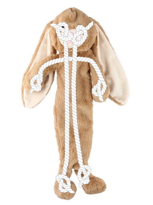 Jouet lapin avec corde 54cm Nobby