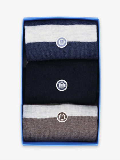 Pack de chaussettes x3 unies et rayées SS26 Serge Blanco