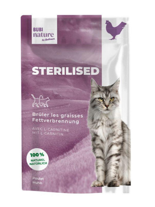 Patée Bubi Nature Stérilisé filet de poulet 70g Bubimex