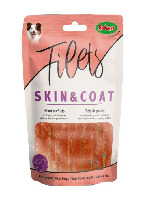 Friandises filets de poulet Skin & Coat 100g Bubimex