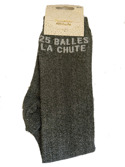Chaussettes d'équitation pailletée ''25 Balles la chute'' Paillettes Attitude
