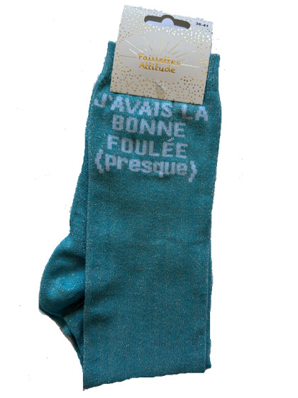 Chaussettes d'équitation pailletées ''J'avais la bonne foulée (presque)'' Paillettes Attitude