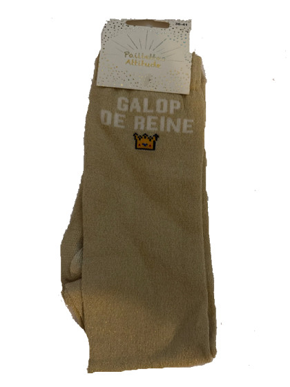 Chaussettes d'équitation pailletées ''Galop de reine'' Paillettes Attitude