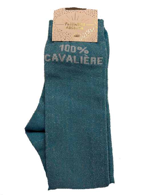Chaussettes d'équitation pailletées ''100% Cavalière'' Paillettes Attitude