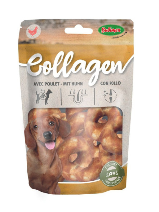 Collagène rings au poulet x18 Ø3cm Bubimex