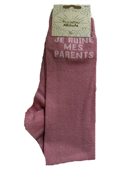 Chaussettes d'équitation pailletées ''Je ruine mes parents'' Paillettes Attitude