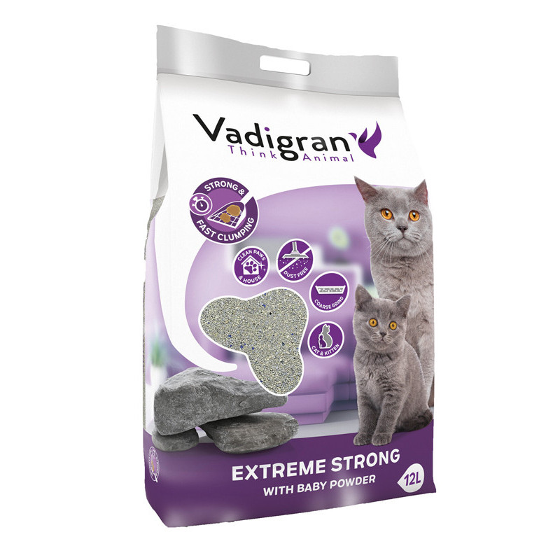 Litière chat Cat Litter Bentonite Extreme Strong 12kg Vadigran