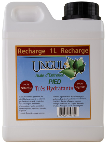 Bidon de recharge huile d'entretien verte sabots 1L Ungula Naturalis