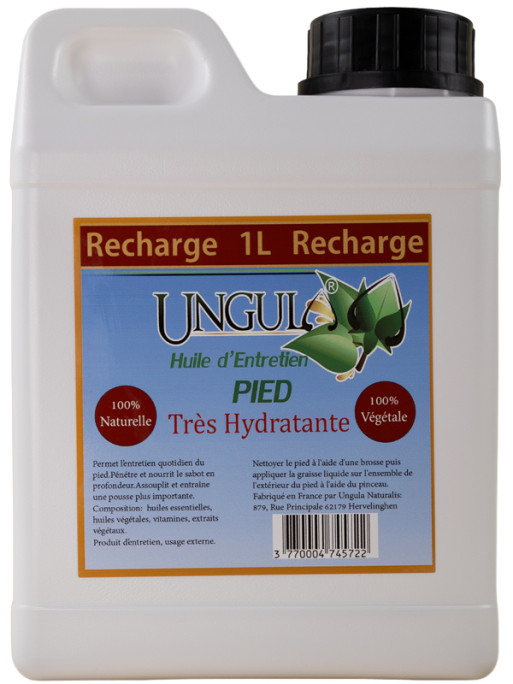 Bidon de recharge huile d'entretien verte sabots 1L Ungula Naturalis