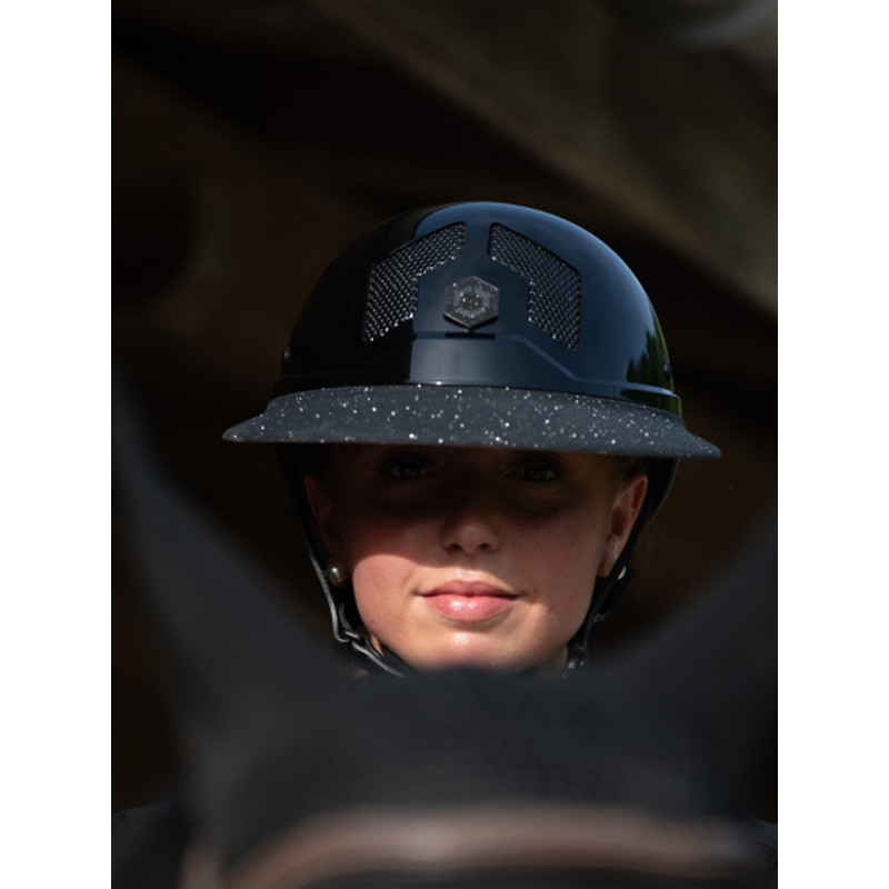 Casque Armet Star visière paillettes + sticker paillettes Flex-on