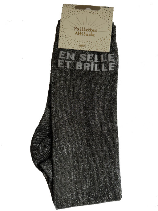 Chaussettes d'équitation pailletées ''En selle et brille'' Paillettes Attitude