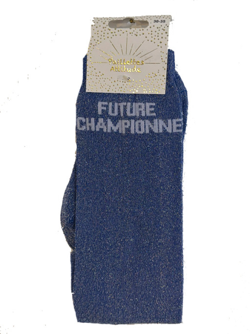 Chaussettes d'équitation enfant pailletées ''Futur Championne'' Paillettes Attitude