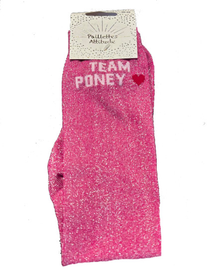 Chaussettes d'équitation pailletées ''Team poney'' Paillettes Attitude
