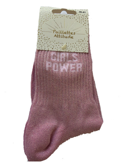 Chaussettes pailletée ''Girls Power'' Paillettes Attitude