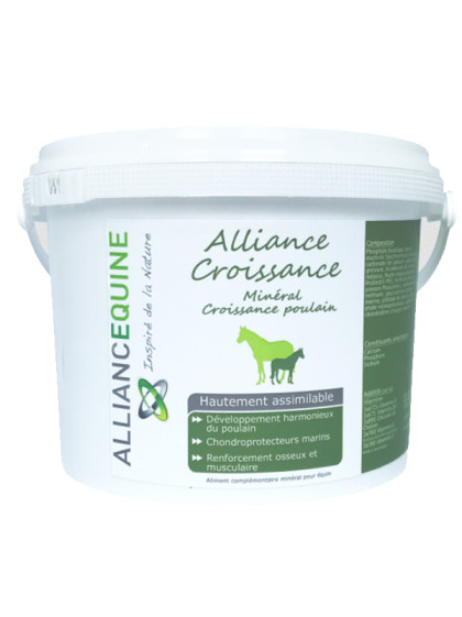 Complément alimentaire minéral jeune cheval Alliance Croissance 1.5kg Alliance Equine