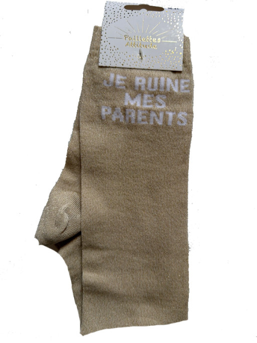 Chaussettes d'équitation pailletées ''Je ruine mes parents'' Paillettes Attitude