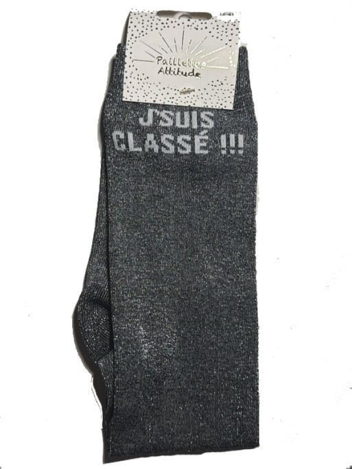 Chaussettes d'équitation pailletées ''J'suis classée'' Paillettes Attitude