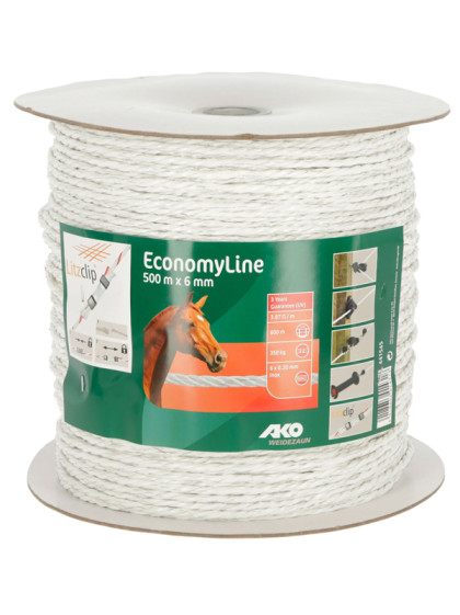 Cordelette de clôture 500m 6mm EconomyLine Ako