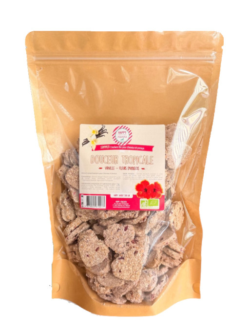 Biscuits Douceur Tropicale Hibiscus Vanille Bourbon 500g Happy Crackers