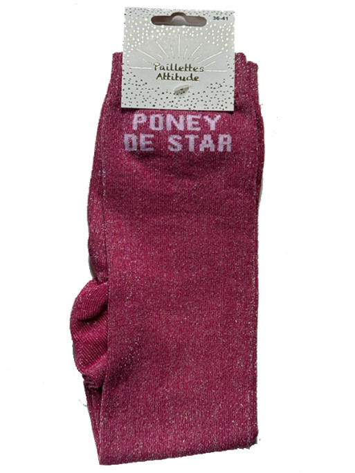 Chaussettes d'équitation pailletées ''Poney de star'' Paillettes Attitude