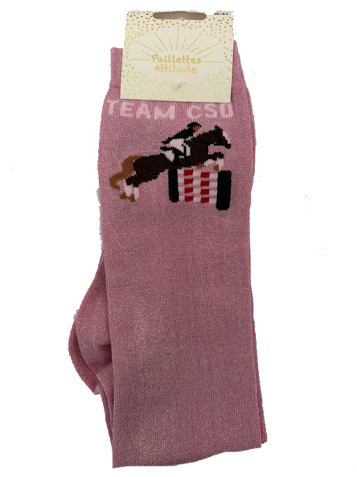Chaussettes d'équitation pailletées ''Team CSO'' Paillettes Attitude