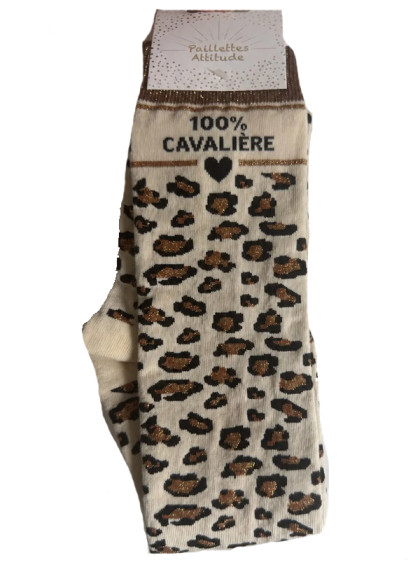 Chaussettes d'équitation pailletées ''100% Cavalière'' Paillettes Attitude