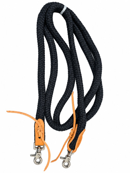 Rênes coton fermées avec cuir Brockamp