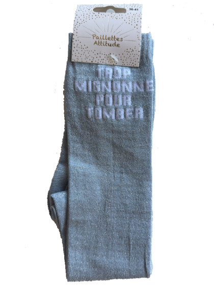 Chaussettes d'équitation pailletées ''Trop mignonne pour tomber'' Paillettes Attitude