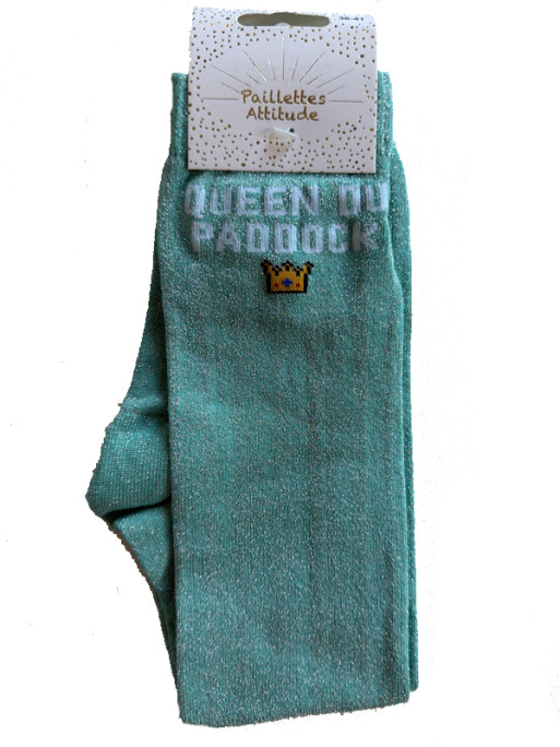 Chaussettes d'équitation pailletées ''Queen du Paddock'' Paillettes Attitude