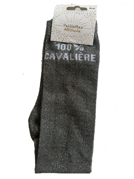 Chaussettes d'équitation pailletées ''100% Cavalière'' Paillettes Attitude