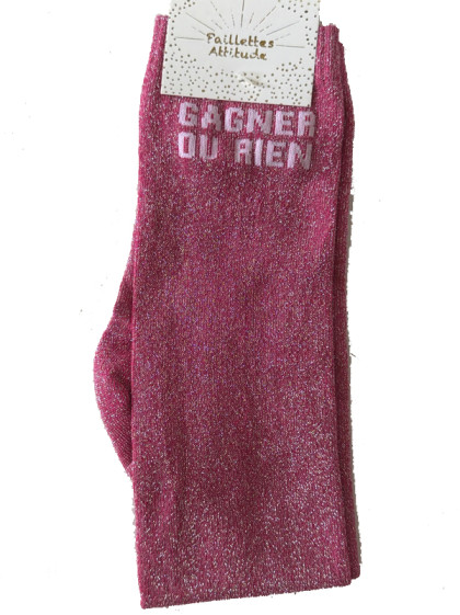 Chaussettes d'équitation pailletées ''Gagner ou rien'' Paillettes Attitude