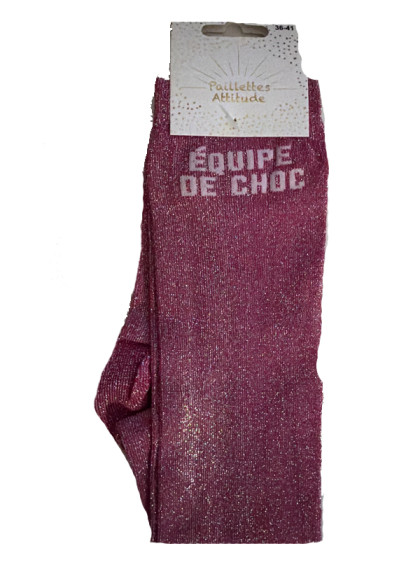 Chaussettes d'équitation pailletées ''Equipe de choc'' Paillettes Attitude