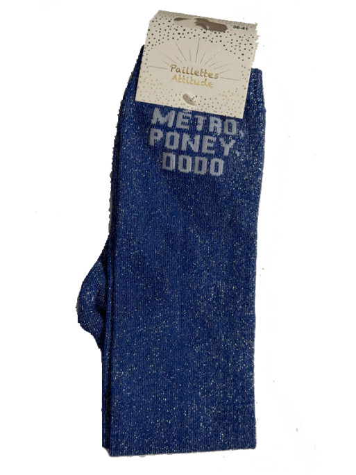 Chaussettes d'équitation pailletées ''Metro poney dodo'' Paillettes Attitude