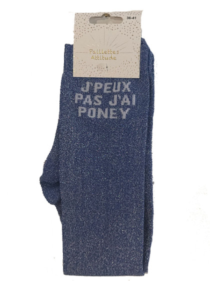 Chaussettes d'équitation pailletées ''J'peux pas j'ai poney'' Paillettes Attitude
