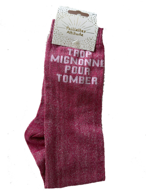 Chaussettes d'équitation pailletées ''Trop mignonne pour tomber'' Paillettes Attitude