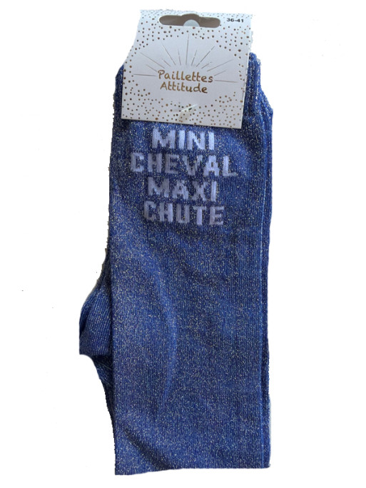 Chaussettes d'équitation pailletées ''Mini cheval Maxi chute'' Paillettes Attitude