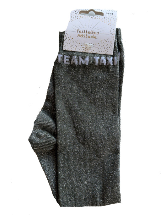 Chaussettes d'équitation pailletées ''Team Taxi'' Paillettes Attitude