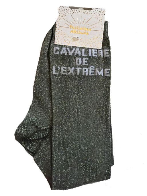 Chaussettes d'équitation pailletées ''Cavalière de l'extrême'' Paillettes Attitude