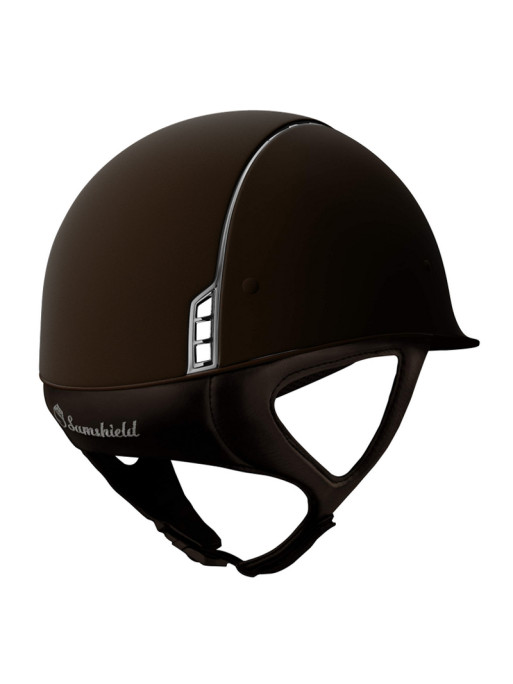 Casque Shadowmatt Blason Chrome noir Liseré Titanium Samshield Casque Shadowmatt Blason Chrome noir Liseré Titanium Samshield