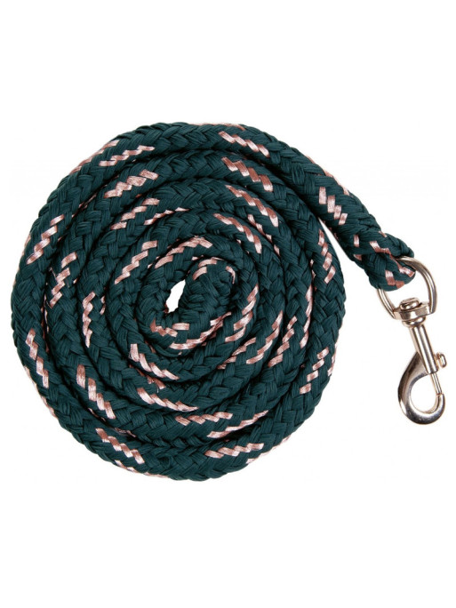 Longe rosegold avec mouqueton HKM vert / or rose