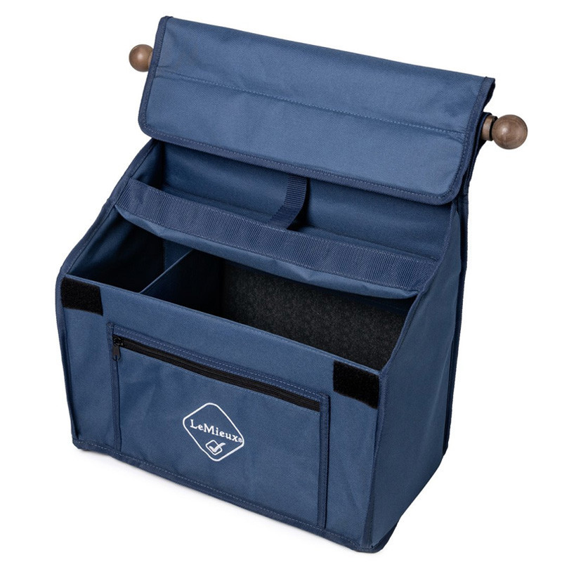 Sac de pansage à suspendre Grooming Bag LeMieux marine ouvert